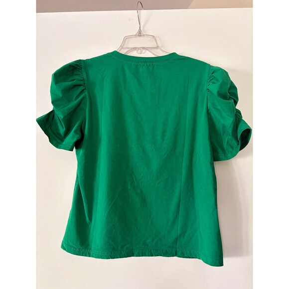 Women’s Emerald Green Evil Eye Puff Sleeve Tee, Everlynn Apparel, Large - Picture 5 of 8